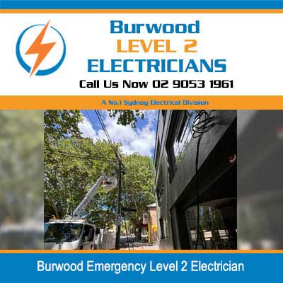 Emergency level 2 electrician service truck parked at residential property in Burwood
